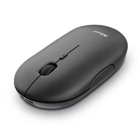 Mouse ultrasottile wireless ricaricabile Trust Puck h. 2,7 cm - ricevitore USB A 2.0 nero - 24059